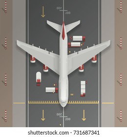 Airplane on a runway illustration