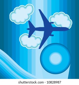 Airplane on the sky