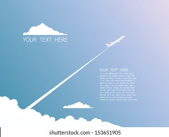 Airplane on sky text