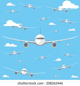 airplane on the sky vector