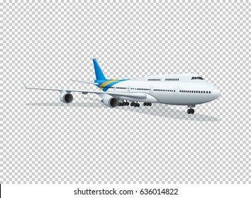 Airplane on transparent background illustration