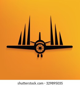 Airplane on yellow background,clean vector