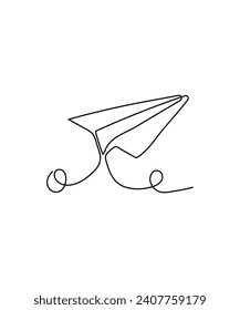airplane one line art, vector best line icon.