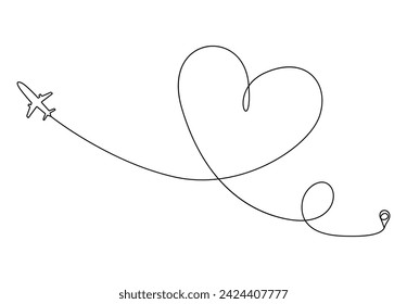 Avión en un dibujo de línea. Dibujo continuo de una sola línea de ilustración vectorial de avión. Vector libre