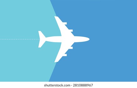 Airplane opening background behind. airplane in the sky, Simple airplane travel opens the background behind, romantic travel, tours, cruises, airport advertising, Banner for a trip abroad on vacation