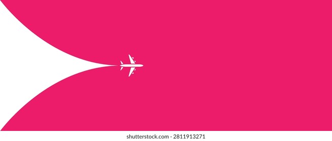 Airplane opening background behind. airplane in the sky, Simple airplane travel opens the background behind, romantic travel, tours, cruises, airport advertising, Banner for a trip abroad on vacation