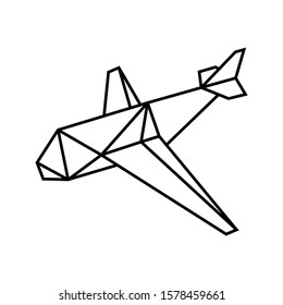 Airplane origami. Vector icon. Isolated
