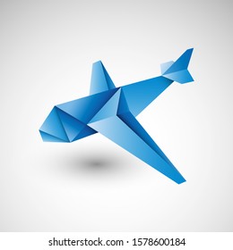 Airplane origami. Vector icon. Isolated