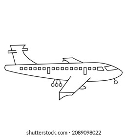 Airplane Outline Coloring Book Vector Illustration Stock Vector ...