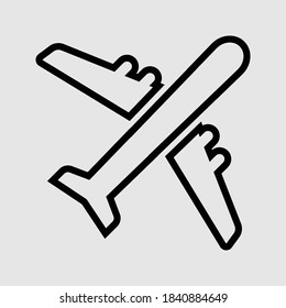 airplane outline icon isolated vector illustration