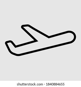 Umriss-Symbol für Flugzeuge, einzelne Vektorgrafik