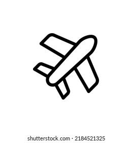 Airplane With Outline Icon Vector
