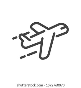Airplane outline icon. Vector illustration.