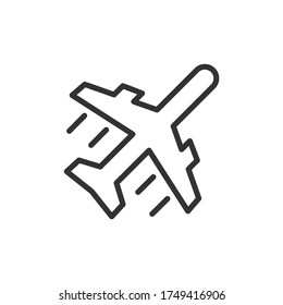 Airplane outline icon. Vector illustration.