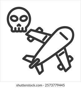 Airplane Outline Icon Vector Illustration