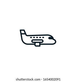 Airplane outline icons. Vector illustration. Editable stroke. Isolated icon suitable for web, infographics, interface and apps.