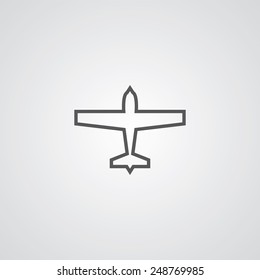 airplane outline thin symbol, dark on white background, logo editable, creative template 