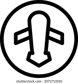 Diseño del icono del vector de contorno del avión

