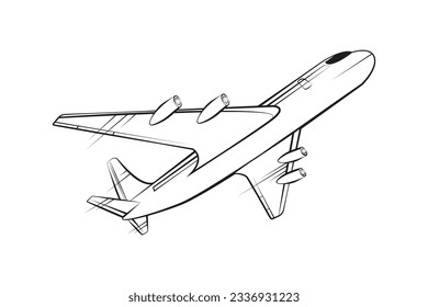 airplane outline  Vector