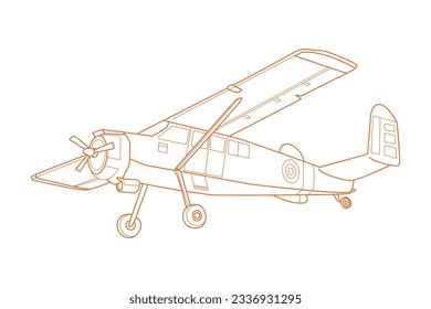 airplane outline. Vector illustration. airplane sketch. airplane outline drawing. Airplane path line drawing. airline linear style. flight outline. aircraft, Plane. isolated on white background.