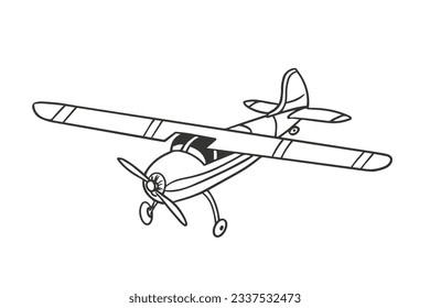 airplane outline. Vector illustration. airplane sketch. airplane outline drawing. Airplane path line drawing. airline linear style. flight outline. aircraft, Plane. isolated on white background.