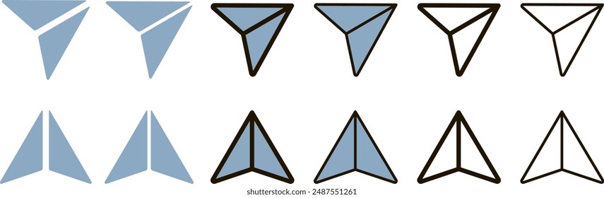 Airplane paper icon isolated Vector stock illustration