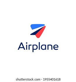 Airplane Paper Plane Travel Vector Abstract Illustration Logo Icon Design Template Element