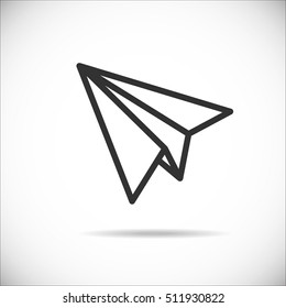 Airplane Paper sign , icon paper plane vector illustration