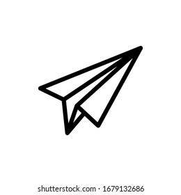 airplane paper vector , icon illustration 

concept up fly , symbol travel sign isolated 

background abstract , clean direction idea 

object business outline
