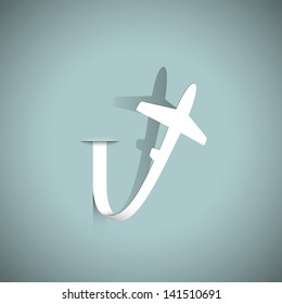 Airplane paper. Vector illustration