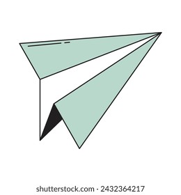 Vector de papel de avión. Icono de boceto de avión de papel para infografía, sitio web o aplicación.