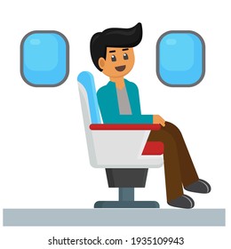 airplane passenger cartoon illustration of vector graphic