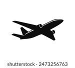 Airplane passenger travel silhouette icon. Aeroplane vector icon aircraft isolated symbol shape