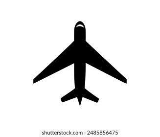 Airplane passenger travel silhouette icon. Aeroplane vector icon aircraft isolated symbol shape