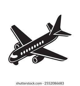 Airplane passenger travel silhouette icon. Aeroplane vector icon aircraft isolated symbol shape