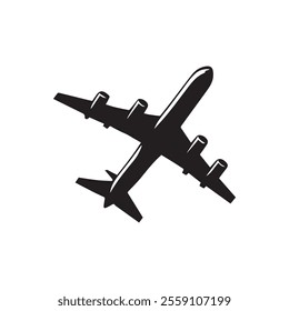 Airplane passenger travel silhouette icon. Aeroplane vector icon aircraft isolated symbol shape
