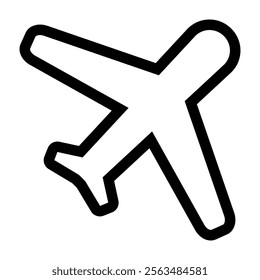 Airplane passenger travel silhouette icon. Aeroplane vector icon aircraft isolated symbol shape