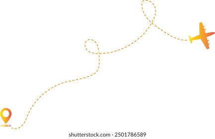 Icono de ruta de avión con diseño de ruta de línea de tablero. Ilustración vectorial aislada sobre fondo blanco.