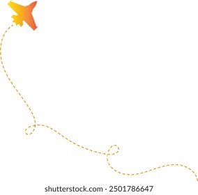 Icono de ruta de avión con diseño de ruta de línea de tablero. Ilustración vectorial aislada sobre fondo blanco.