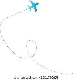 Airplane Path Icon with Dash Line Route Design. Vector Illustration Isolated on White Background.