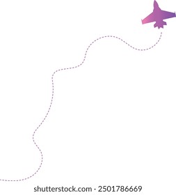 Airplane Path Icon with Dash Line Route Design. Vector Illustration Isolated on White Background.