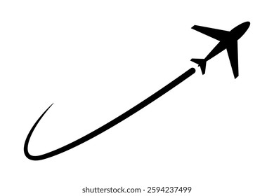 Airplane path icon. airplane take off showing travel design. flat vector illustration simple design.