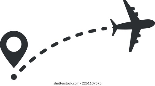 Airplane path travel concept vector illustration