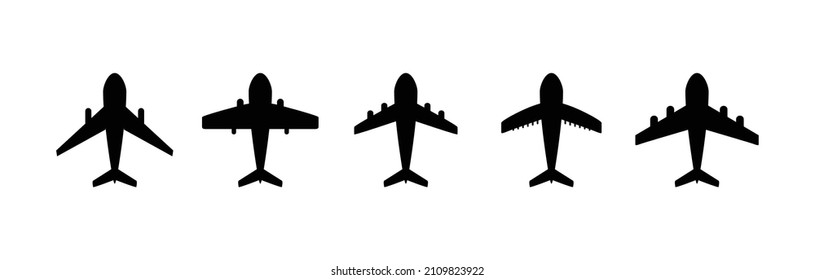 Airplane paths. plane dashed tracing line from point