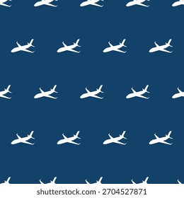 Padrão do avião no plano de fundo azul marinho