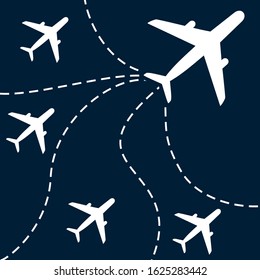 Airplane pattern. Planes in the sky. Endless illustration, image. Print card, cloth, clothing, wrap, wrapper, web, cover, label, banner, poster