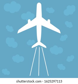 Airplane pattern. Planes in the sky.  Print card, cloth, clothing, wrap, wrapper, web, cover, label, banner, poster