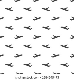 Airplane pattern white background. Seamless pattern flying planes. Vector air transportation illustration isolated.