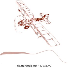 Airplane, pen drawing