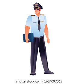 Airplane Pilot About Fly Man Isolated Stock Vector (Royalty Free ...